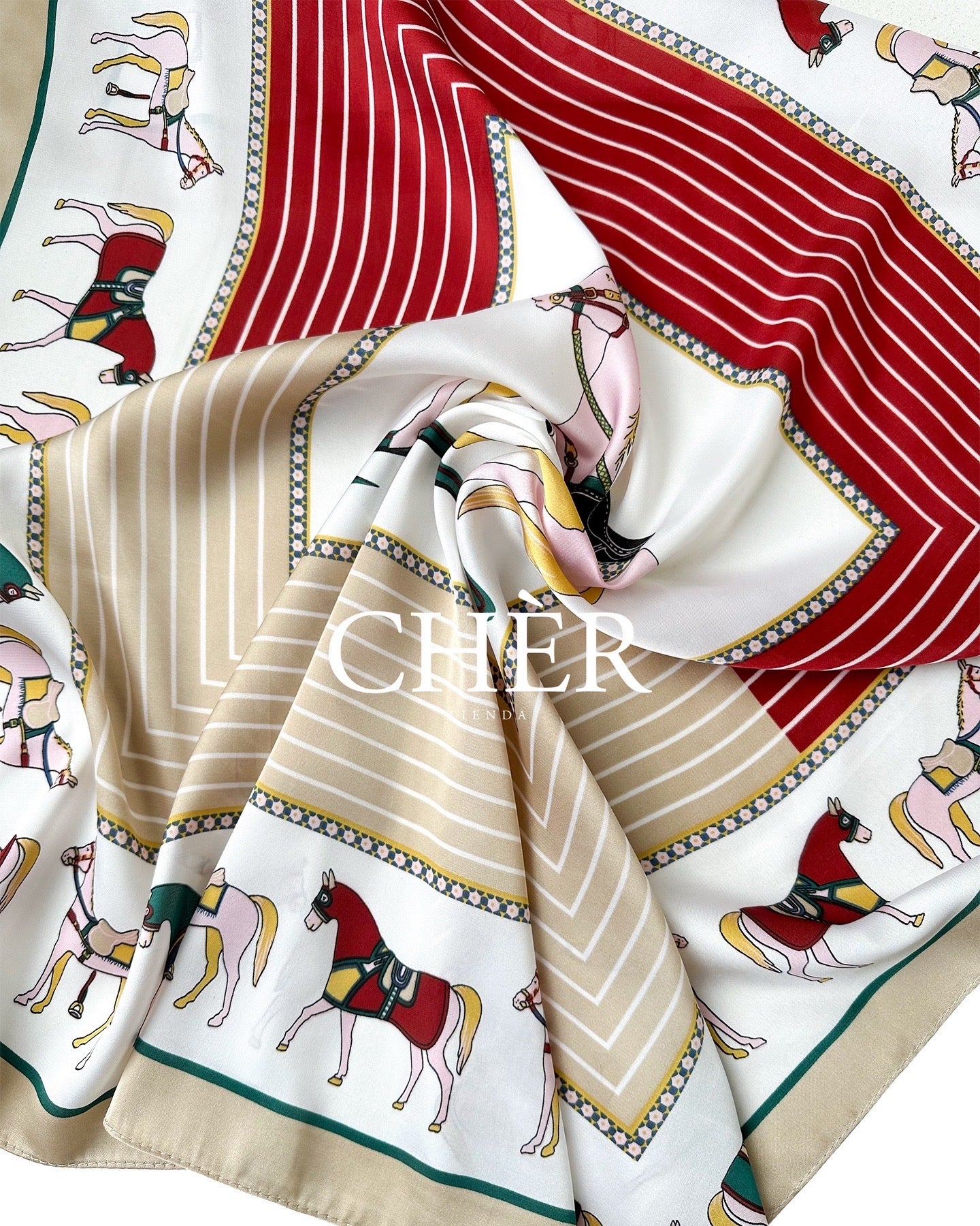 Pañuelo Cler Beige / Burdeo