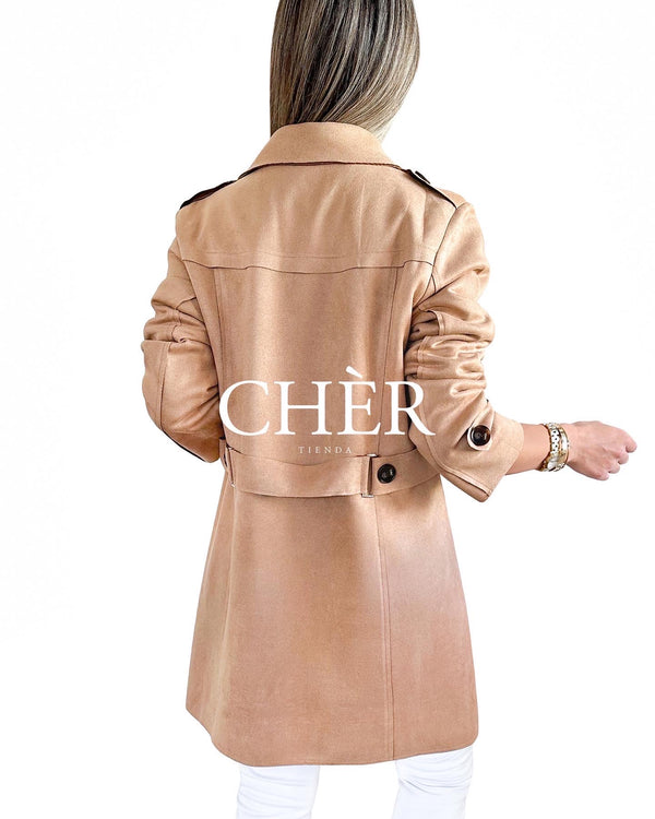 Abrigo Suede Monpier Camel