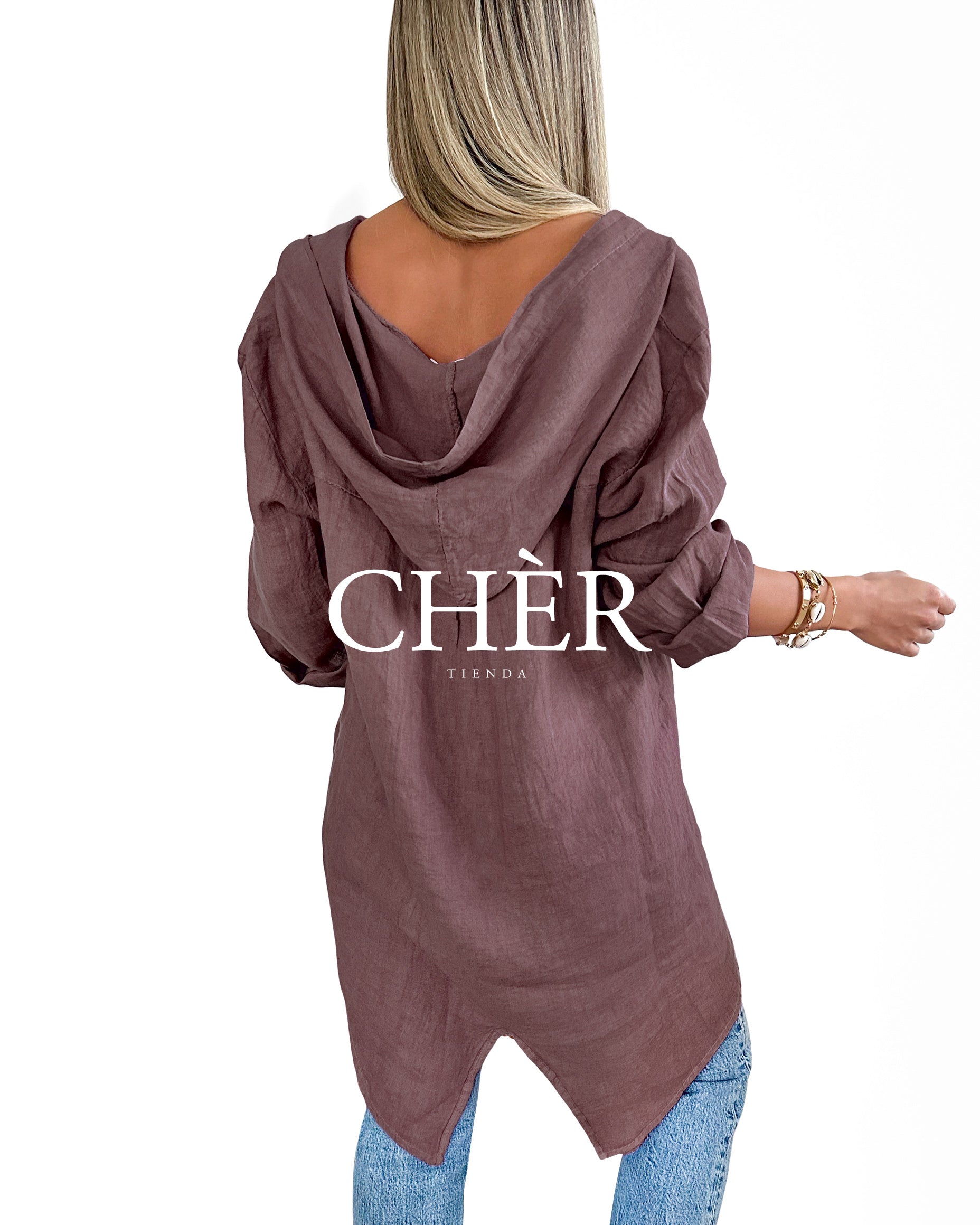 Blusón Lino Ferrara Chocolate