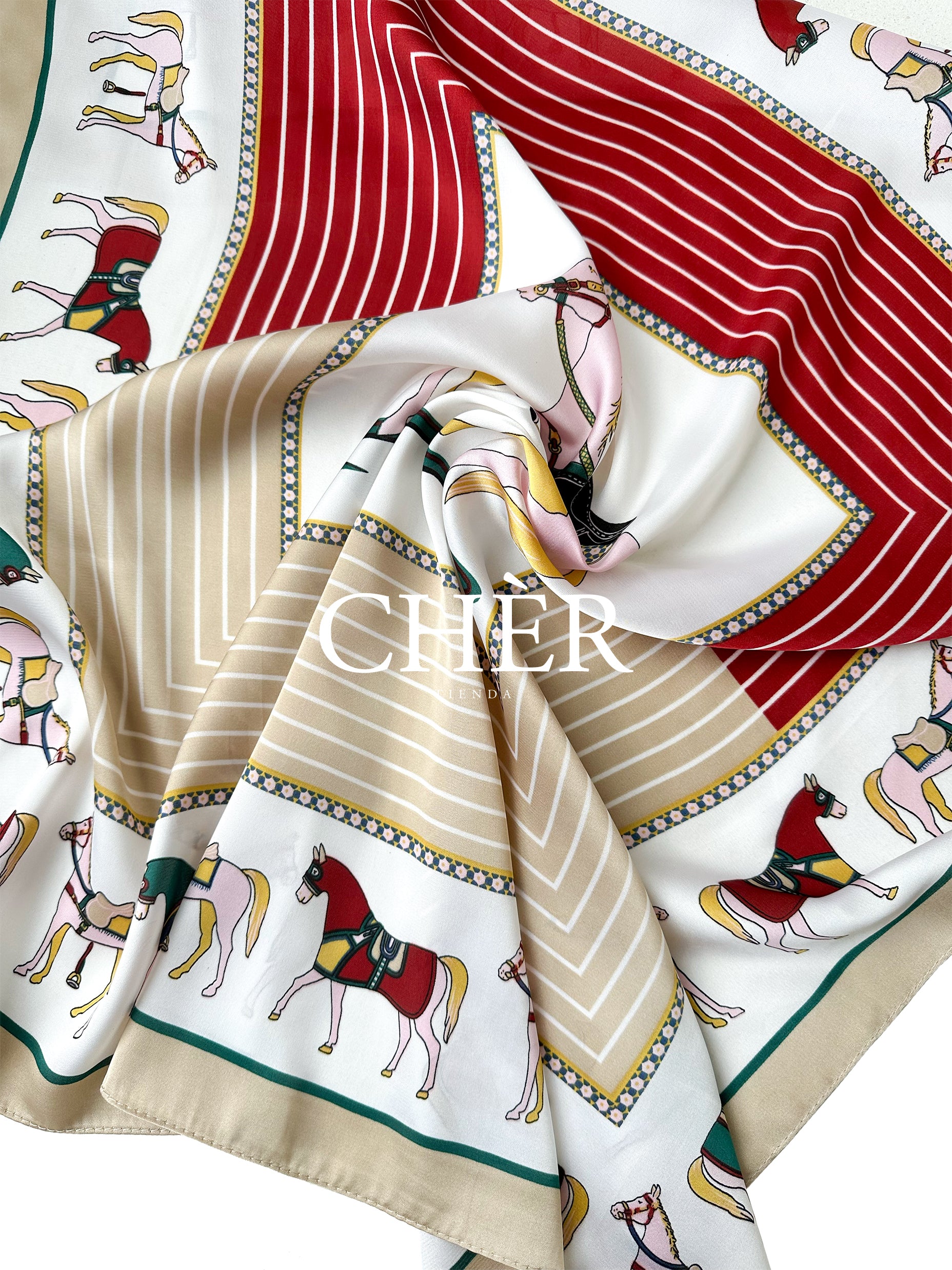 Pañuelo Cler Beige / Burdeo