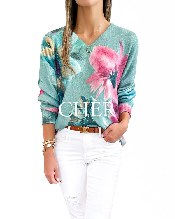 Sweater Italiano Ritz Turquesa